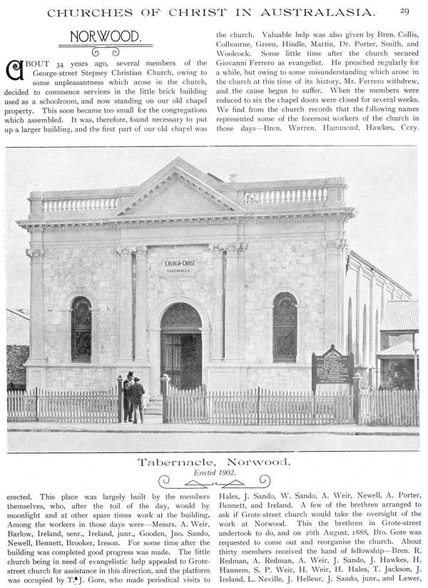 Jubilee Pictorial History of Churches of Christ in Australasia, p. 29