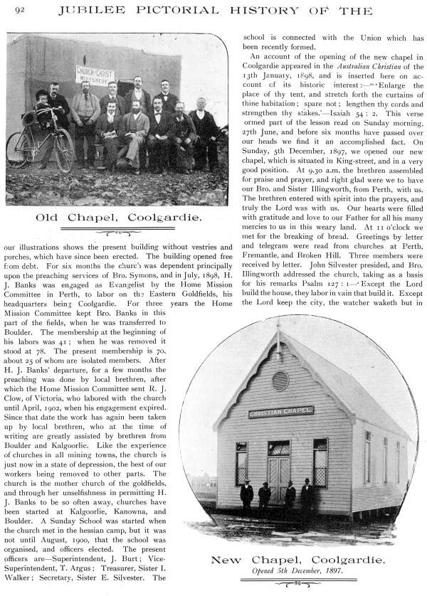 Jubilee Pictorial History of Churches of Christ in Australasia, p. 92