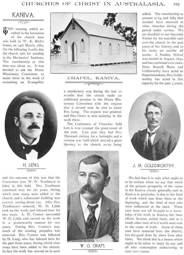 Jubilee Pictorial History of Churches of Christ in Australasia, p. 229
