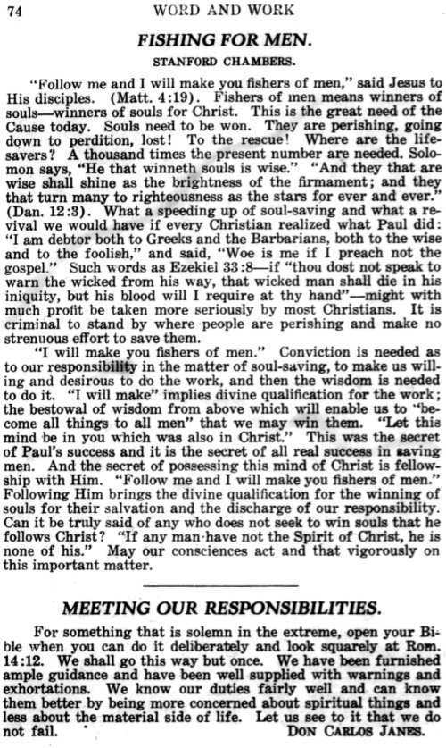 Word and Work, Vol. 15, No. 3, March 1922, p. 74