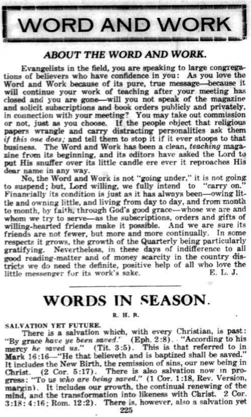 Word and Work, Vol. 15, No. 8, August 1922, p. 225