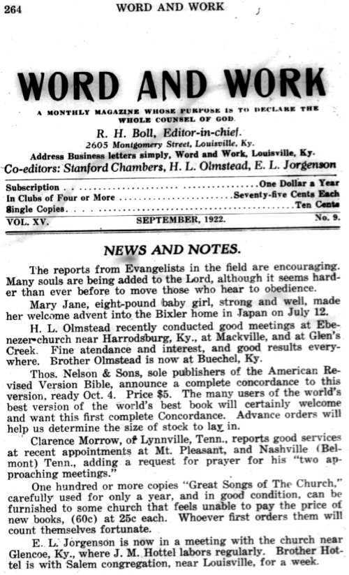 Word and Work, Vol. 15, No. 9, September 1922, p. 264