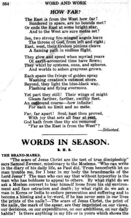 Word and Work, Vol. 15, No. 12, December 1922, p. 354