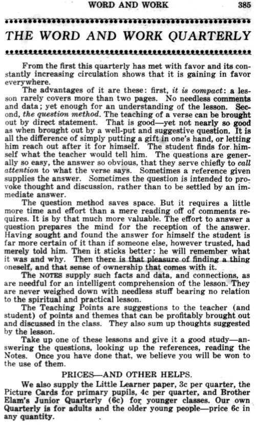 Word and Work, Vol. 16, No. 12, December 1923, p. 385