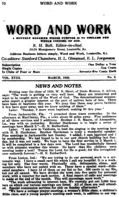 Word and Work, Vol. 18, No. 3, March 1925, p. 70