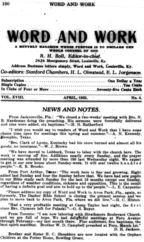 Word and Work, Vol. 18, No. 4, April 1925, p. 100