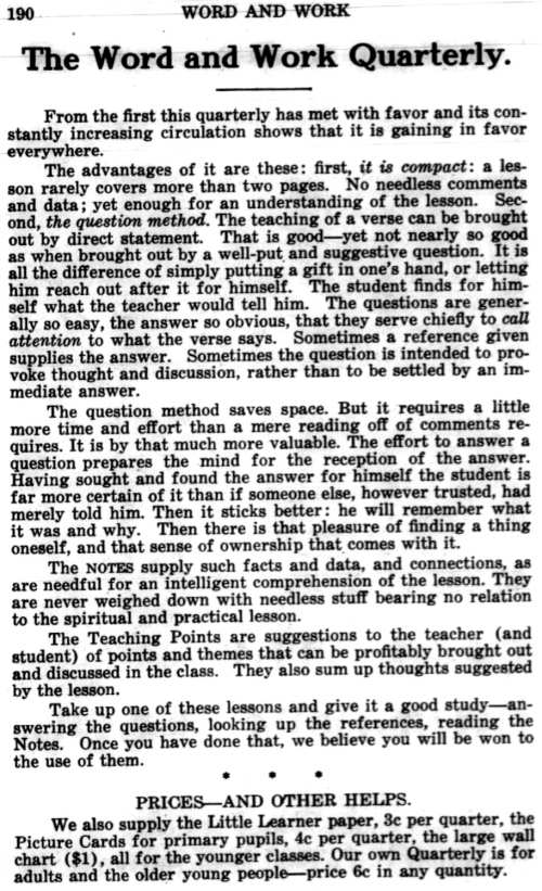 Word and Work, Vol. 18, No. 6, June 1925, p. 190