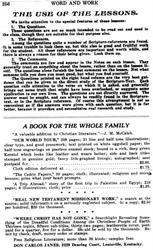 Word and Work, Vol. 18, No. 8, August 1925, p. 256