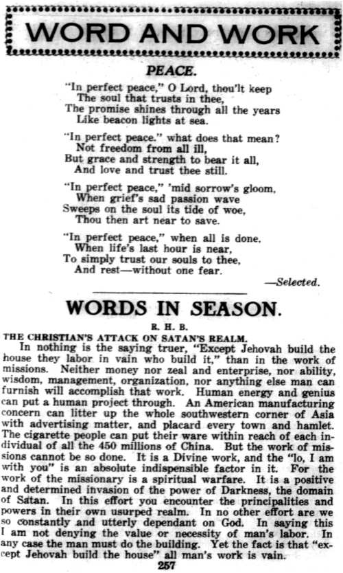 Word and Work, Vol. 18, No. 9, September 1925, p. 257