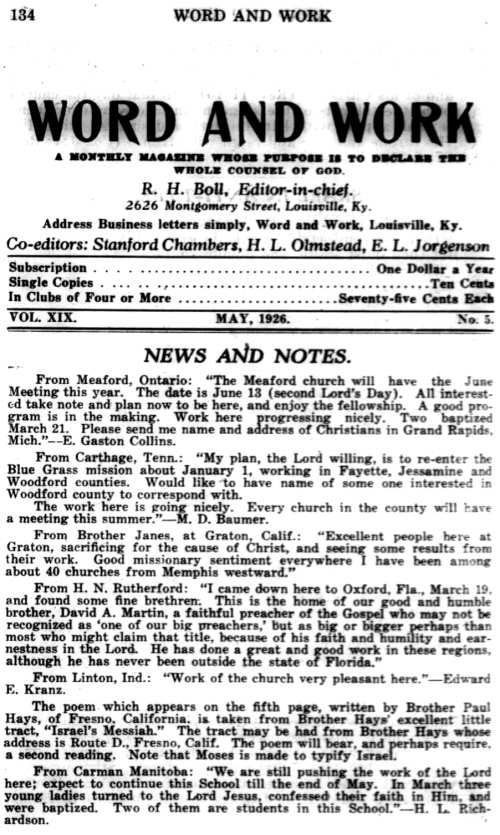 Word and Work, Vol. 19, No. 5, May 1926, p. 134