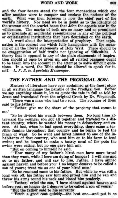 Word and Work, Vol. 19, No. 10, October 1926, p. 303