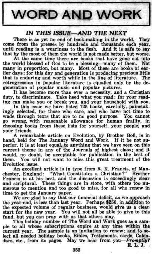 Word and Work, Vol. 19, No. 12, December 1926, p. 353