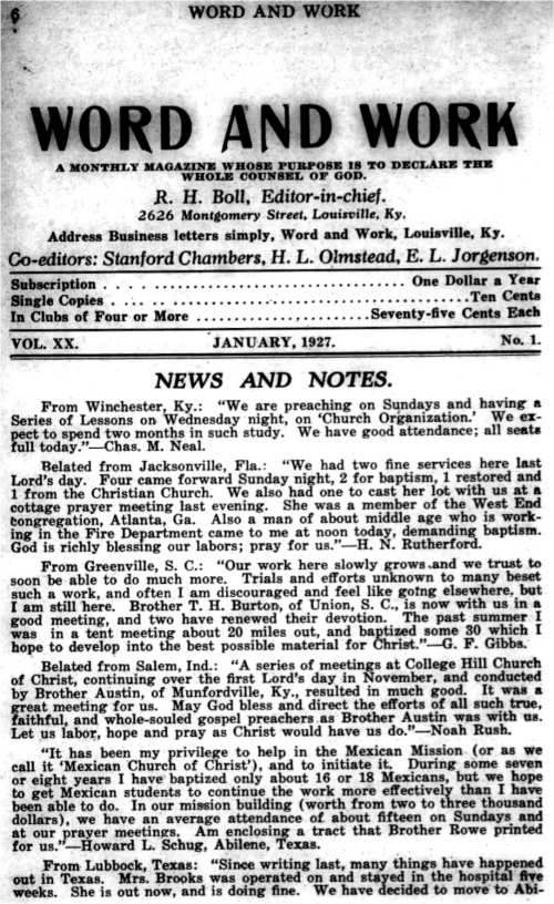 Word and Work, Vol. 20, No. 1, January 1927, p. 6