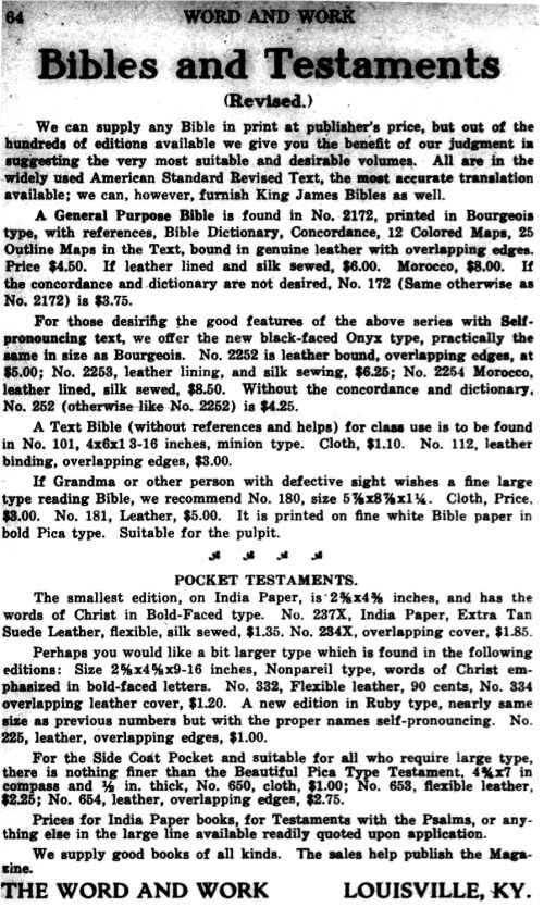 Word and Work, Vol. 20, No. 2, February 1927, p. 64