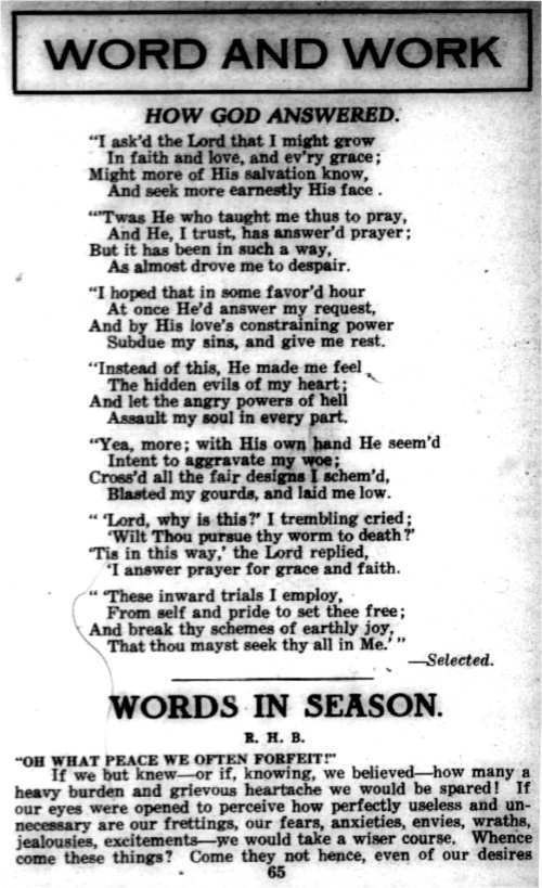 Word and Work, Vol. 20, No. 3, March 1927, p. 65