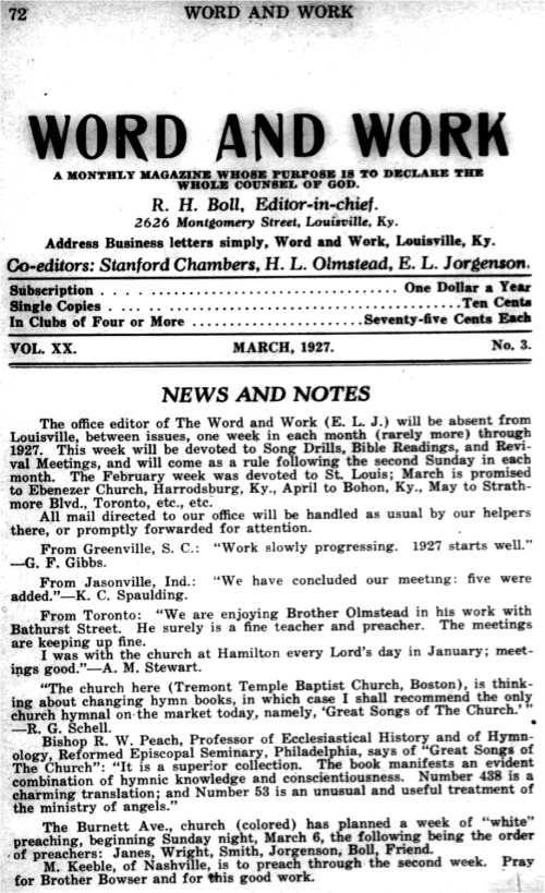 Word and Work, Vol. 20, No. 3, March 1927, p. 72