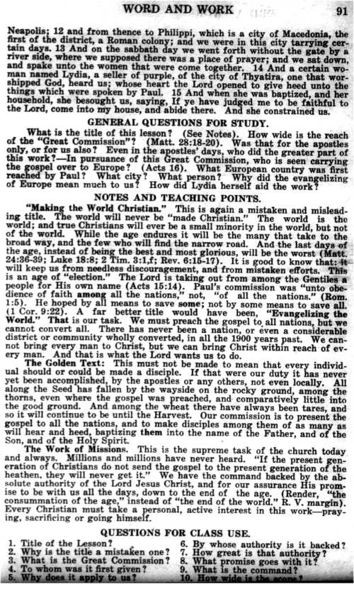 Word and Work, Vol. 20, No. 3, March 1927, p. 91