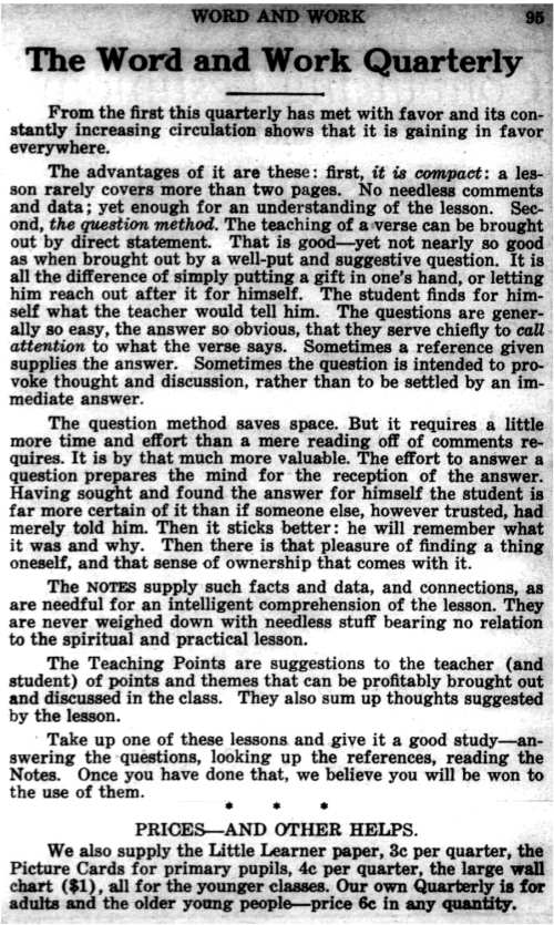 Word and Work, Vol. 20, No. 3, March 1927, p. 95