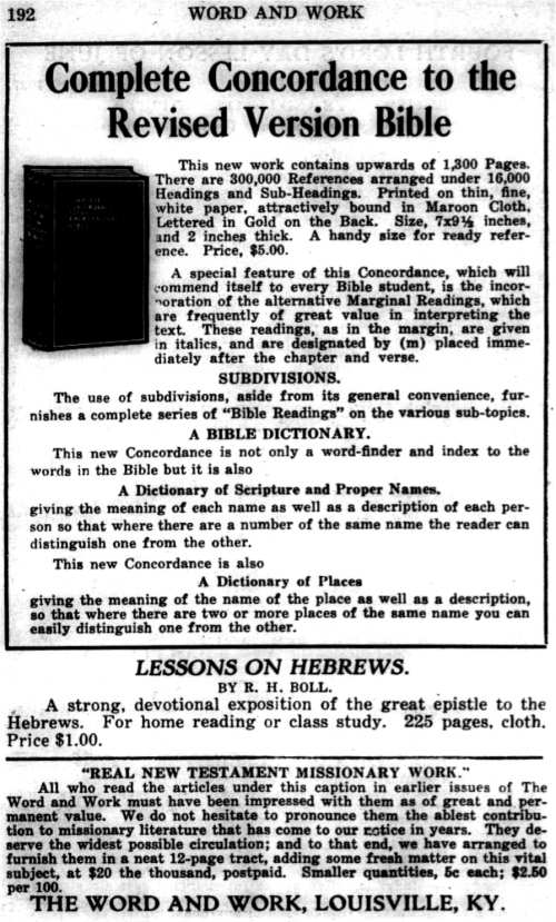 Word and Work, Vol. 20, No. 6, June 1927, p. 192