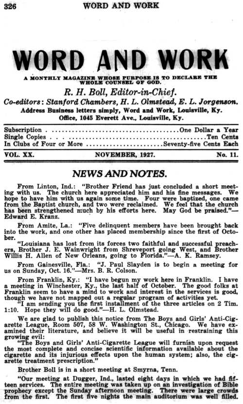 Word and Work, Vol. 20, No. 11, November 1927, p. 326