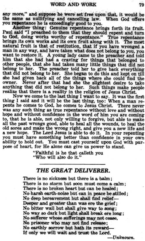 Word and Work, Vol. 21, No. 3, March 1928, p. 79