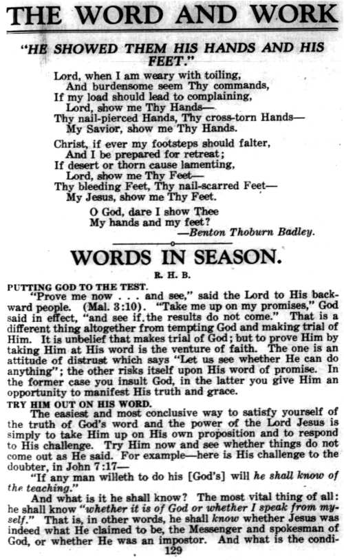 Word and Work, Vol. 21, No. 5, May 1928, p. 129