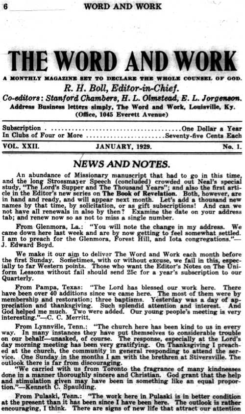 Word and Work, Vol. 22, No. 1, January 1929, p. 6