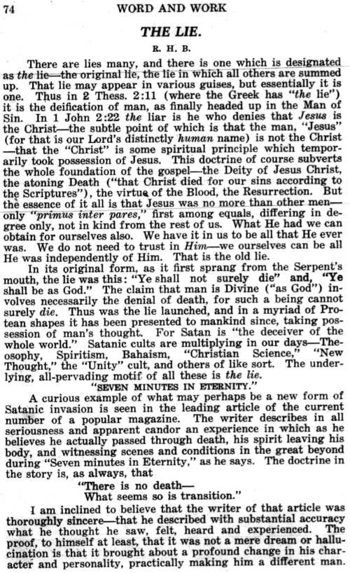 Word and Work, Vol. 22, No. 3, March 1929, p. 74