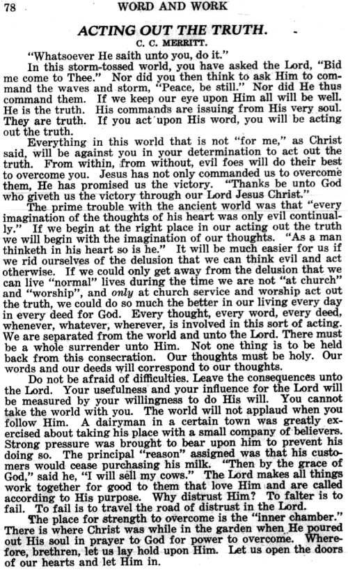 Word and Work, Vol. 22, No. 3, March 1929, p. 78