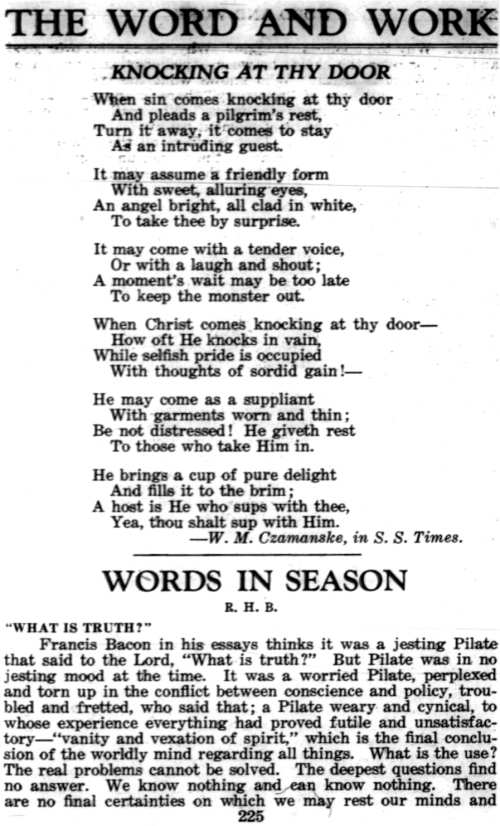 Word and Work, Vol. 22, No. 8, August 1929, p. 225