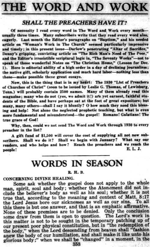 Word and Work, Vol. 22, No. 12, December 1929, p. 353