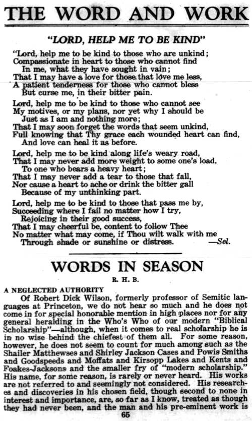 Word and Work, Vol. 23, No. 3, March 1930, p. 65