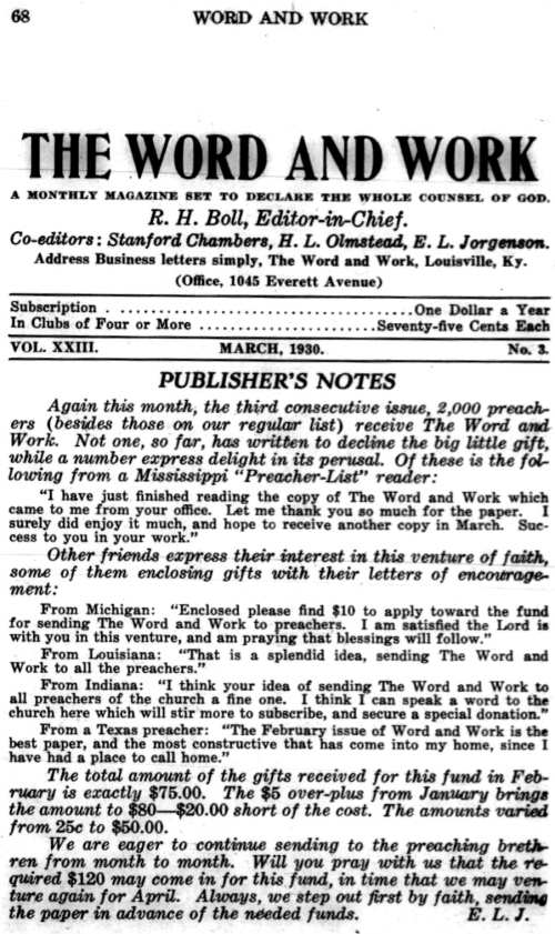 Word and Work, Vol. 23, No. 3, March 1930, p. 68