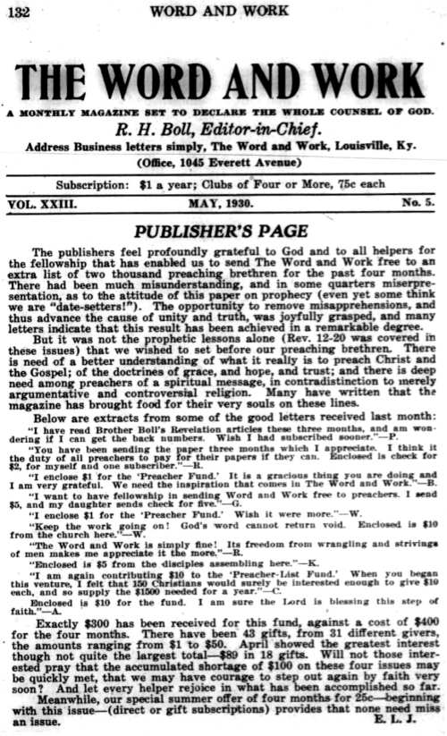 Word and Work, Vol. 23, No. 5, May 1930, p. 132