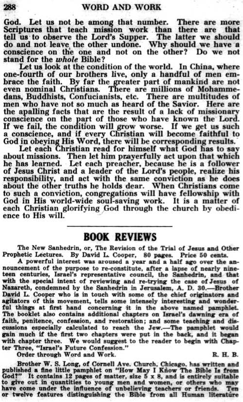 Word and Work, Vol. 23, No. 10, October 1930, p. 288