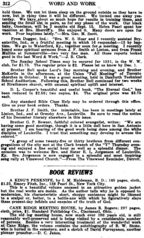 Word and Work, Vol. 23, No. 11, November 1930, p. 312