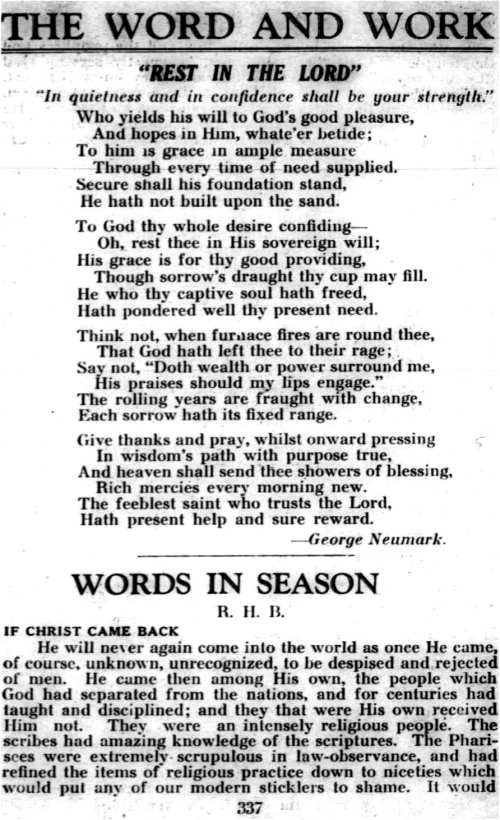 Word and Work, Vol. 23, No. 12, December 1930, p. 337