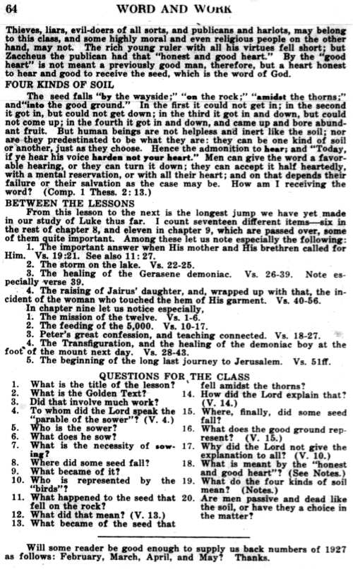 Word and Work, Vol. 24, No. 2, February 1931, p. 64