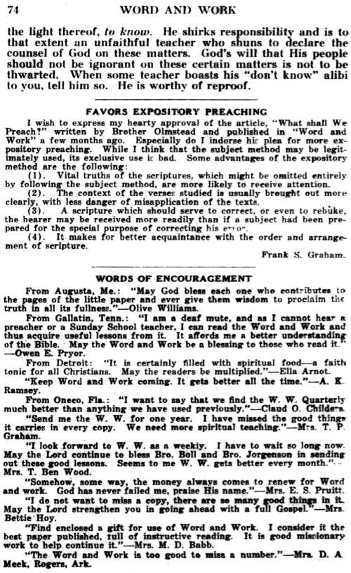 Word and Work, Vol. 26, No. 4, April 1933, p. 74