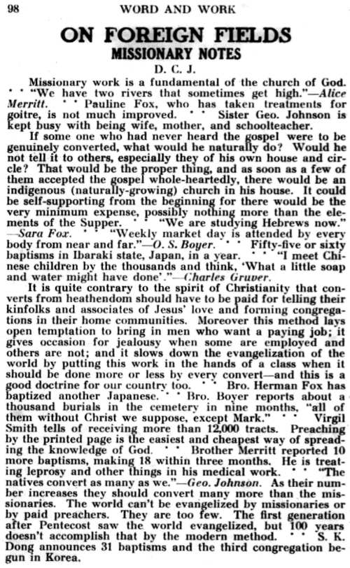 Word and Work, Vol. 26, No. 5, May 1933, p. 98