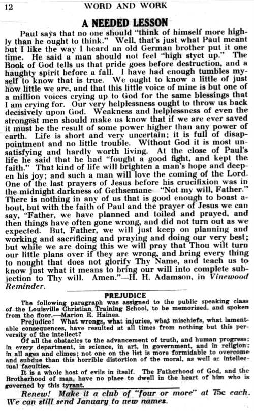 Word and Work, Vol. 29, No. 1, January 1935, p. 12