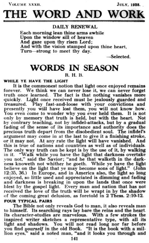 Word and Work, Vol. 32, No. 7, July 1938, p. 141