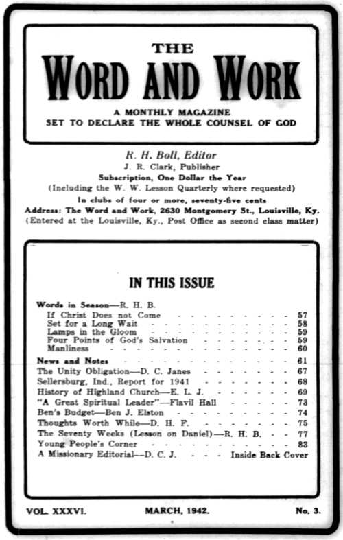 Word and Work, Vol. 36, No. 3, March 1942, p. Front Cover