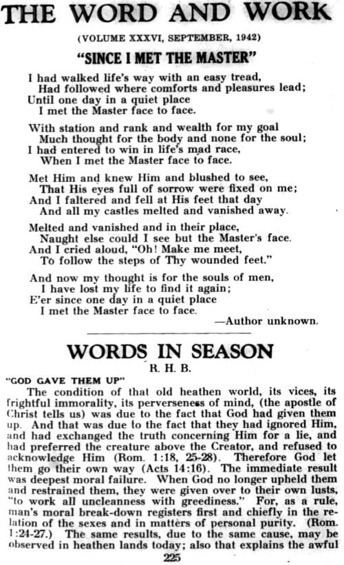 Word and Work, Vol. 36, No. 9, September 1942, p. 225