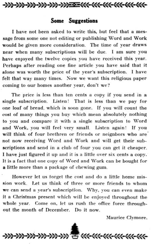 Word and Work, Vol. 37, No. 12, December 1943, p. Inside Front Cover