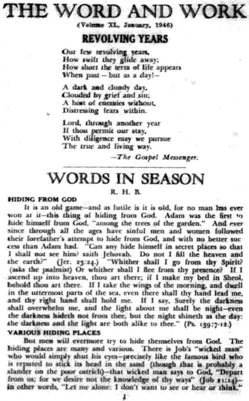 Word and Work, Vol. 40, No. 1, January 1946, p. 1