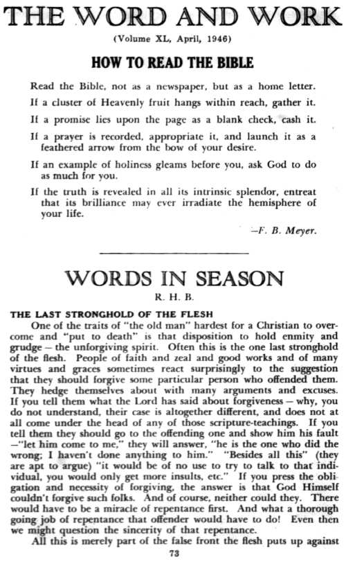 Word and Work, Vol. 40, No. 4, April 1946, p. 73