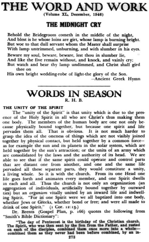 Word and Work, Vol. 40, No. 12, December 1946, p. 273