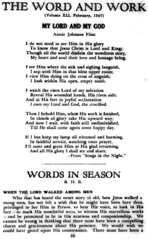 Word and Work, Vol. 41, No. 2, February 1947, p. 25