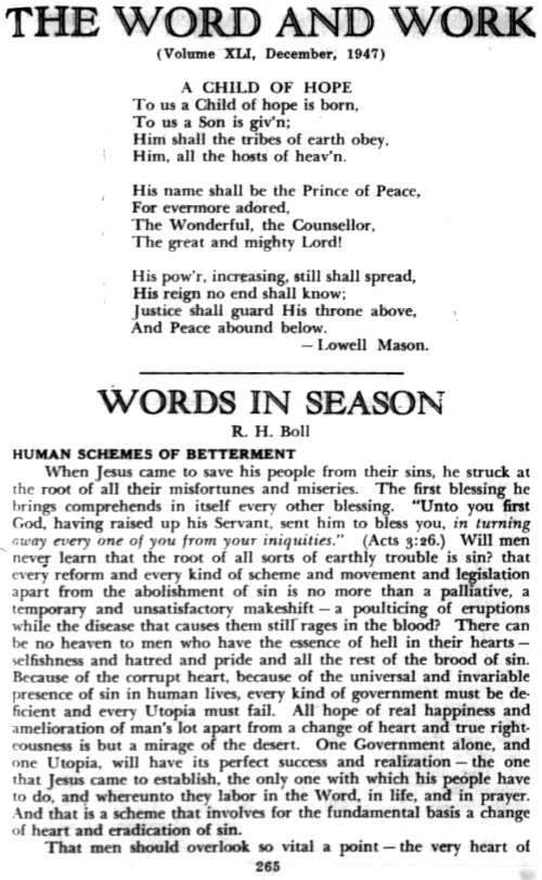 Word and Work, Vol. 41, No. 12, December 1947, p. 265